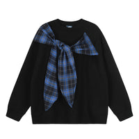 Plaid shawl scarf sweater
