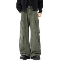 Deconstructed Cargo Pants for Men, Loose Straight Leg