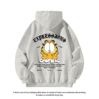 Garfield Printed Hoodie Couple Style Loose Outerwear Men