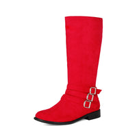 Leather Belt Buckle Suede High-Cut Casual Low-Heel Motorcycle Boots for Men Made to order, ships in 7 days
