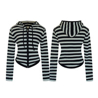 Versatile lazy style loose cardigan hooded knit sweater