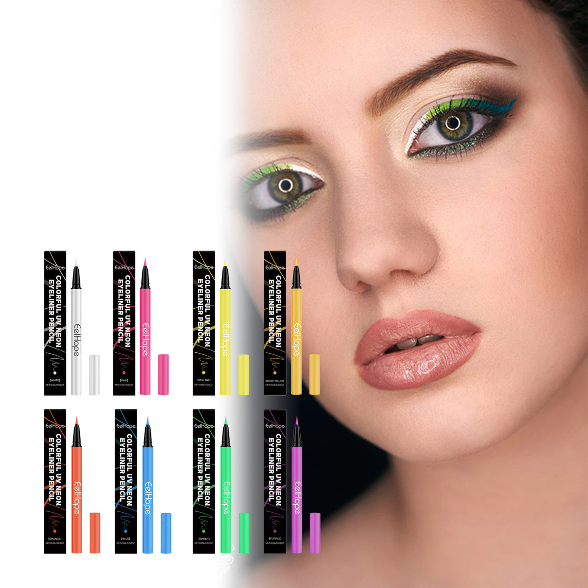 Eelhope Party Neon Liquid Eyeliner (Blue) Is Smooth, Flowing, Long-Lasting And Easy To Apply, Making It Perfect For Party Party Eye Makeup