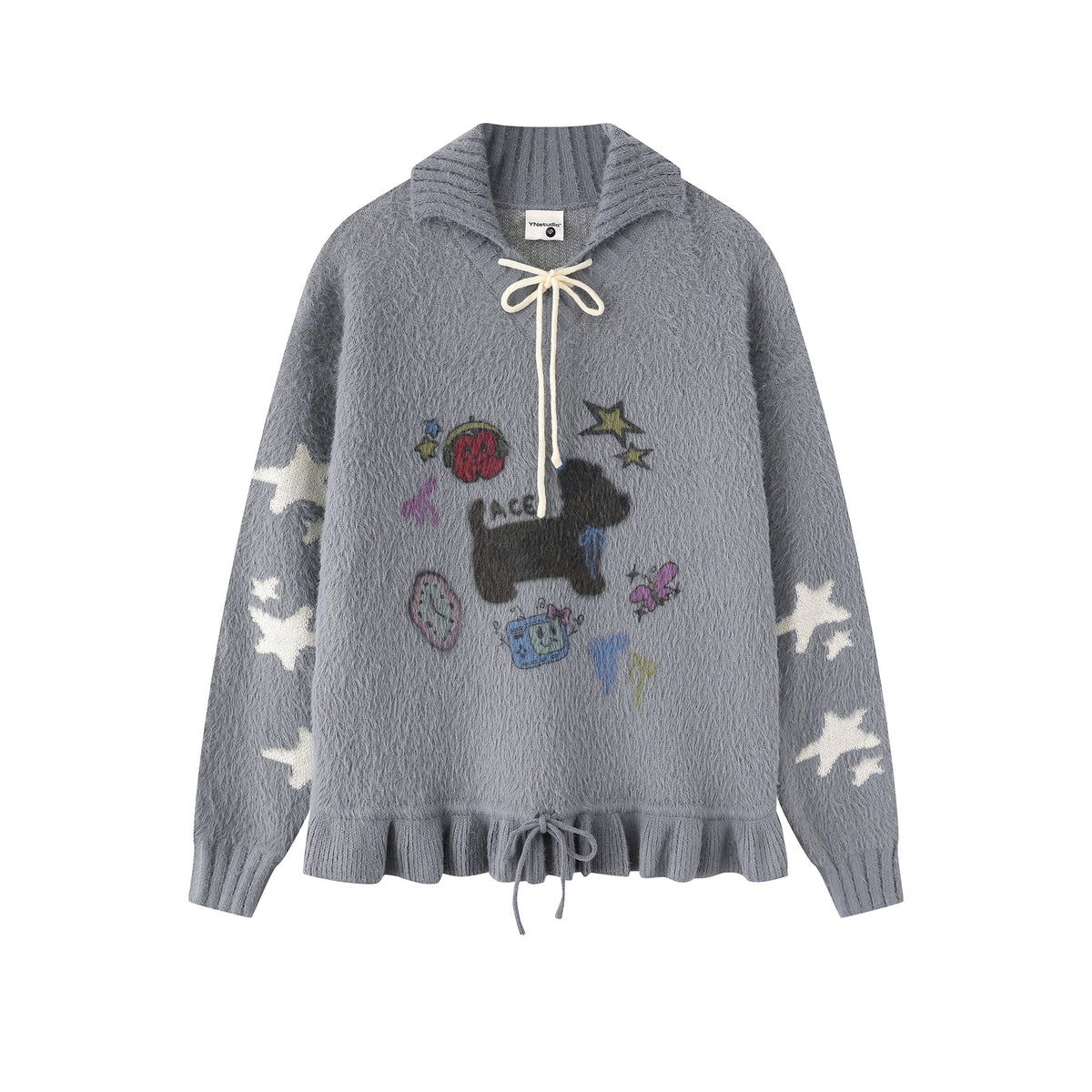 Cartoon puppy embroidered sweater