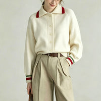 Versatile lazy style loose cardigan knit sweater