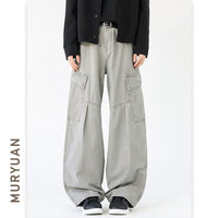 Deconstructed Cargo Pants for Men, Loose Straight Leg