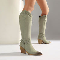 High heels, thick heels, women's boots, high boots, western boots Made to order, ships in 7 days