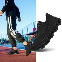 Breathable Mesh Running Shoes for Men with Shock Absorption and Flyknit Upper - Athletic Sneakers