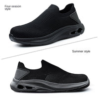 Mesh lightweight one foot labor protection summer mesh anti smashing and anti piercing safety protective shoes