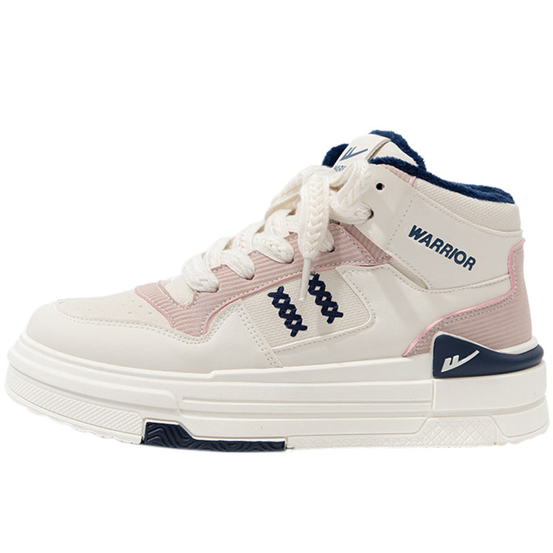 Color blocked high cut thick soled shoes for casual wear