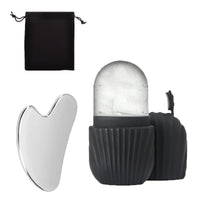 Silicone Ice Grid Scraping Plate Facial Care Tool Set with Storage Bag for Applying Ice Grid to Face