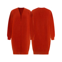 Lazy style loose solid color cardigan knit sweater