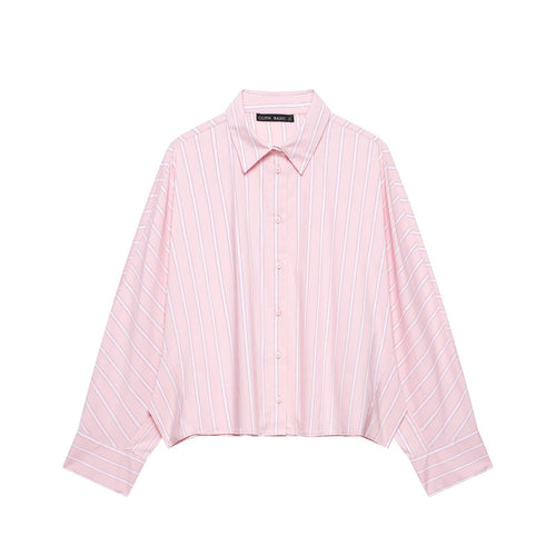 Women's wide sleeved cage striped shirt
