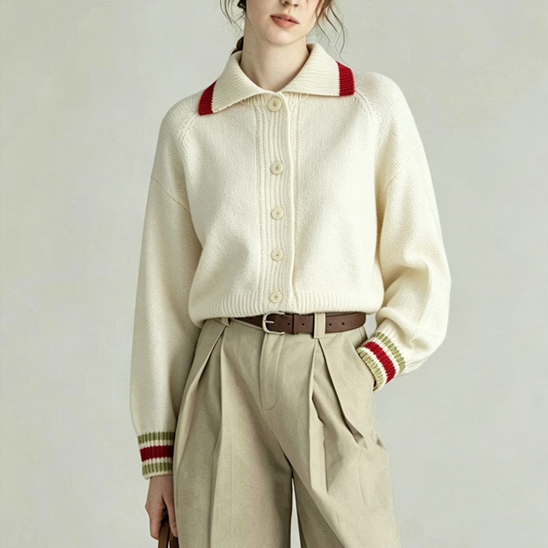 Versatile lazy style loose cardigan knit sweater