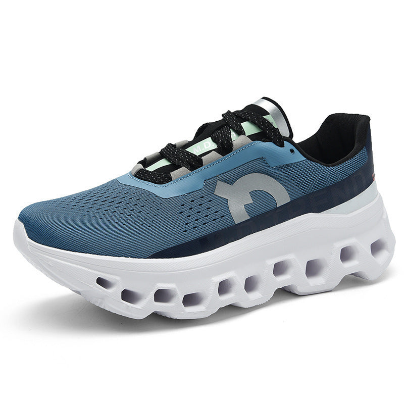 Breathable Mesh Running Shoes for Men with Shock Absorption and Flyknit Upper - Athletic Sneakers