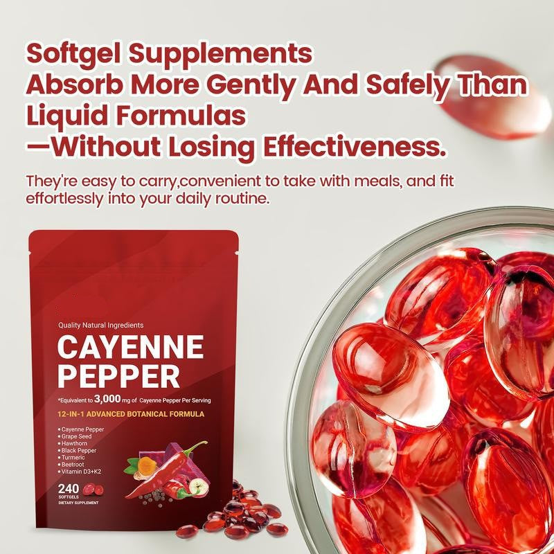 Vitamin D3+K2 Capsules CAYANNE PEPPER Chili Capsules 240 capsules