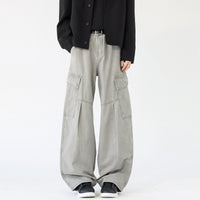 Deconstructed Cargo Pants for Men, Loose Straight Leg
