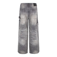 Vintage Washed Splatter Cargo Pants Men High-End Cargo Pants