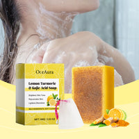 OceAura Lemon Brightening Turmeric Acid Soap Gently Cleans And Moisturizes Refreshing And Delicate Skin Brightening Soap