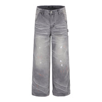Vintage Washed Splatter Cargo Pants Men High-End Cargo Pants