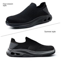 Mesh lightweight one foot labor protection summer mesh anti smashing and anti piercing safety protective shoes
