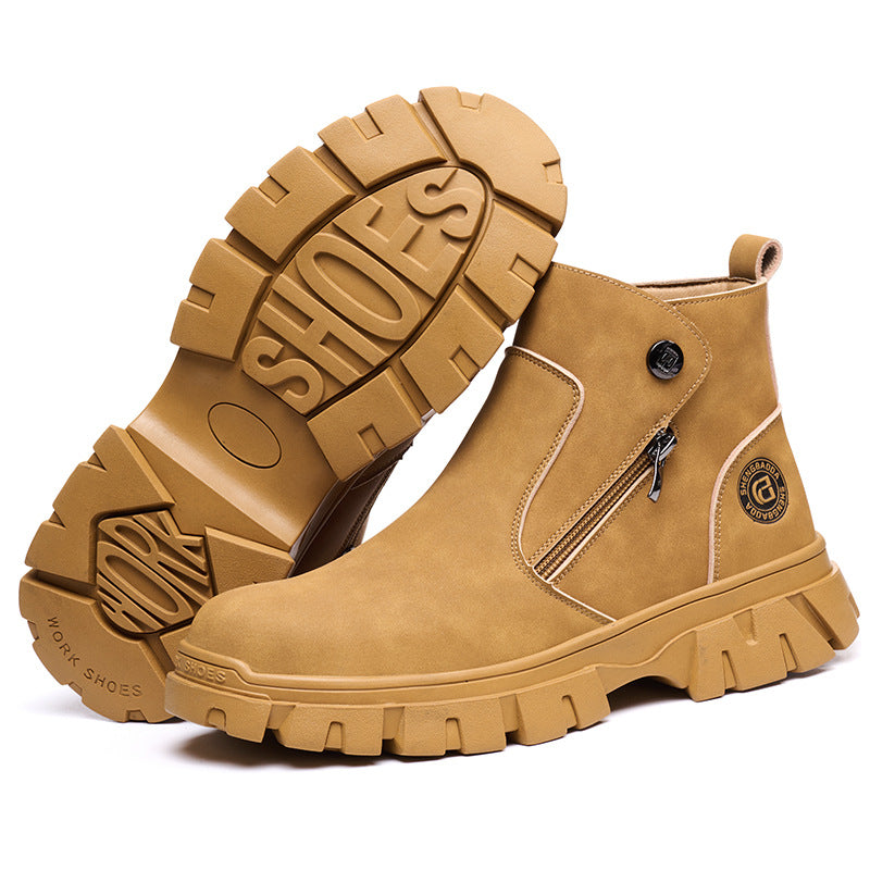 Welders' labor protection anti smashing and anti piercing work anti spark protection and safety shoes