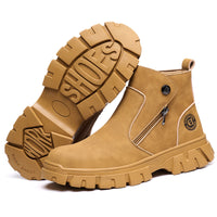 Welders' labor protection anti smashing and anti piercing work anti spark protection and safety shoes