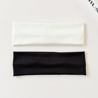 Cotton Elastic Headband Wide Sweat-Absorbent Band, Solid Color, Multi-Functional Headwear