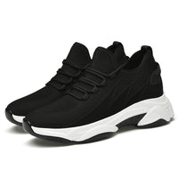 Tie-up Height-Increasing Shoes for Men, Breathable Mesh Casual Dad Shoes