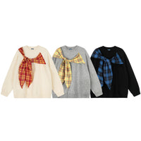 Plaid shawl scarf sweater