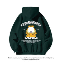 Garfield Printed Hoodie Couple Style Loose Outerwear Men