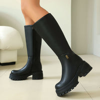 High Heel Over-the-Knee Boots for Women, Faux Suede Punk Style Chunky Heel Autumn/Winter Fashion