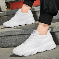 Height-Enhancing 8CM Men's Shoes, Sports Shoes, Spring and Summer Mesh Casual Shoes, Trendy Shoes, Soft Sole Travel Shoes, Student Running Shoes for Men
