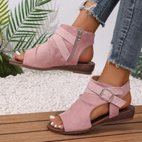 Summer Versatile Side Zipper Women's Wedge Heels Casual Wedge Sandals for Women