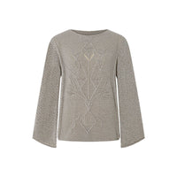 Round neck jacquard versatile solid color simple knit sweater