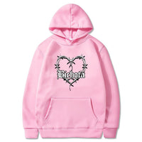 Letter Print Hoodie Casual Sporty Sweatshirt Loose Oversized Pullover Hooded Sweater