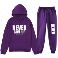 Casual Letter Print Hoodie Set Sweatshirt and Sweatpants Tracksuit Men's Clothing Men's Wear Winter Outfit