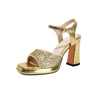 Elegant Open-Toe Sandals with Rhinestone Buckle, Hollow-Out Square Toe Women's Shoes Made to order, ships in 7 days