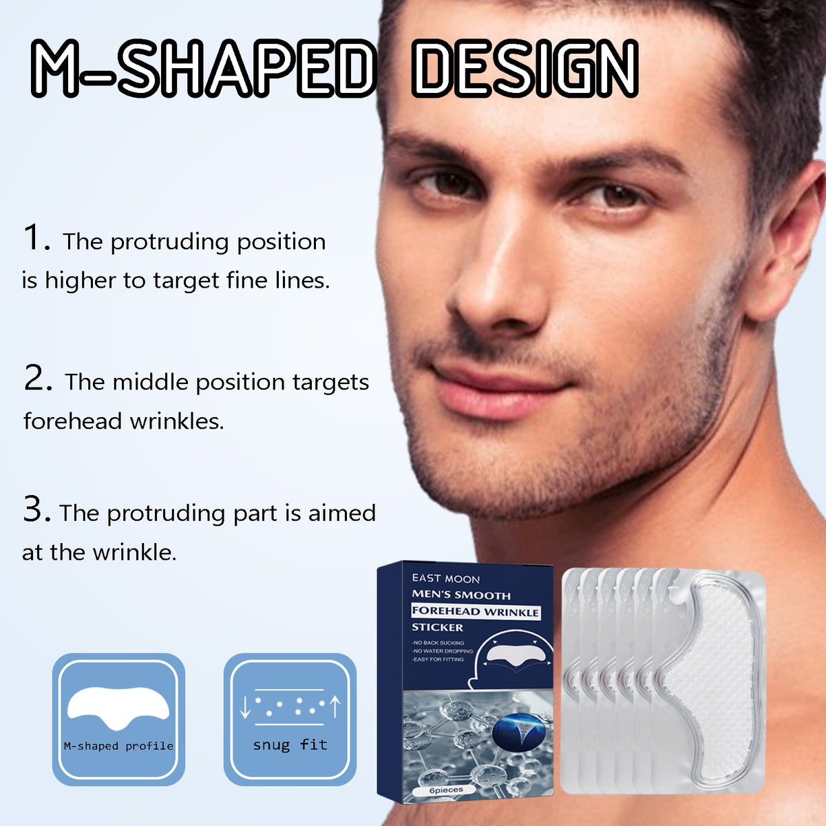 East Moon Anti-Wrinkle Forehead Patch For Men, Firming Forehead And Reducing Fine Lines And Wrinkles