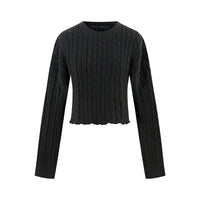 Casual versatile solid color simple knit sweater