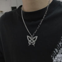 Fashion gothic style neck necklace butterfly suspension pendant men and women couple women necklace jewelry accessories