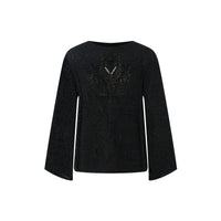 Round neck jacquard versatile solid color simple knit sweater