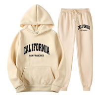 loose fleece hoodie set, men's and women's long sleeve hoodie and pants, hooded sweatshirt