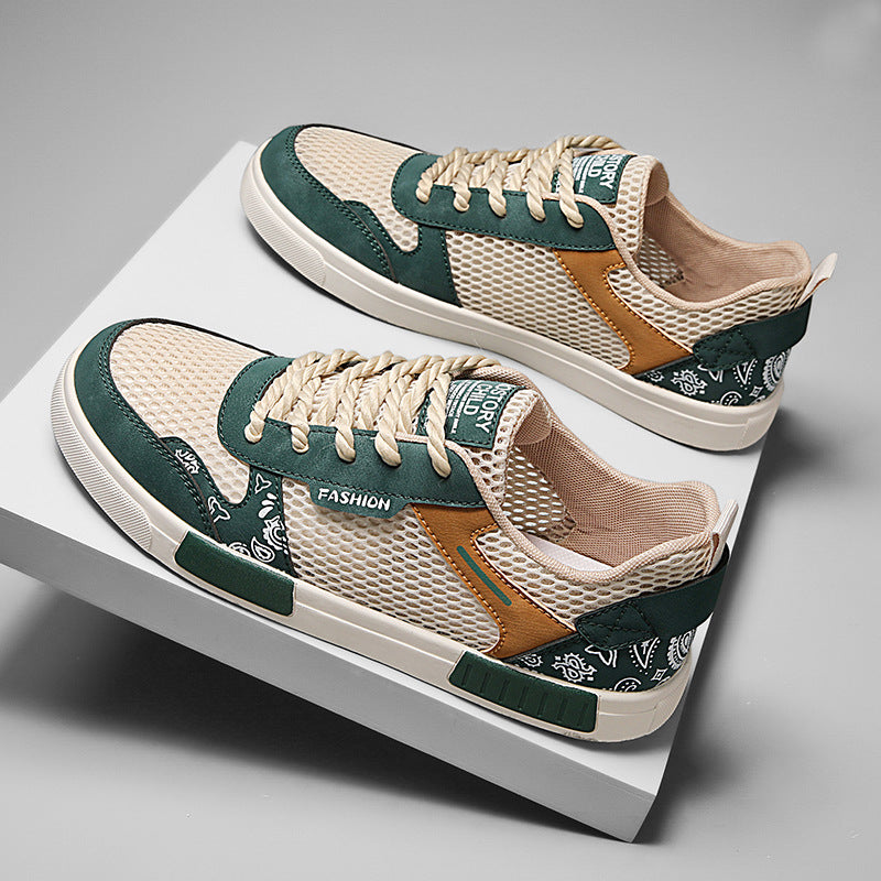 Big Size Hollow Fashion Sneakers Men Comfortable Mesh Shoes Lightweight Trendy Versatile Casual Shoes