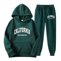 loose fleece hoodie set, men's and women's long sleeve hoodie and pants, hooded sweatshirt