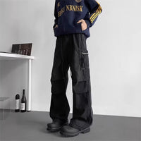 Wide Leg Cargo Denim Pants Men