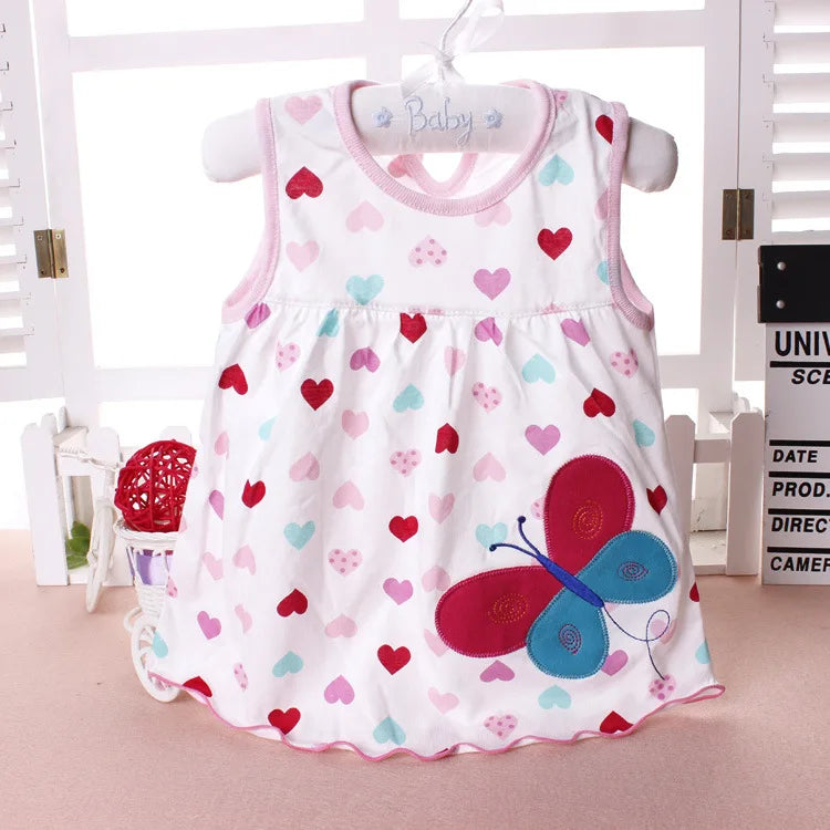 Baby Girls Princess Dress Summer Clothes Cotton Clothing 0-2 Years