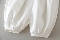 baby boy clothes white baptism baby romper set with hat turndown collar newborn first boy birthday clothing 3-24M