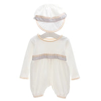 baby boy clothes white baptism baby romper set with hat turndown collar newborn first boy birthday clothing 3-24M
