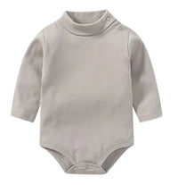 Baby Boy Clothes 100% Cotton Pure Solid Newborn Bodysuits Turtleneck Premature Clothing Shirts Tops 0 1 2 3 Years PJS Soft