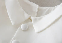baby boy clothes white baptism baby romper set with hat turndown collar newborn first boy birthday clothing 3-24M